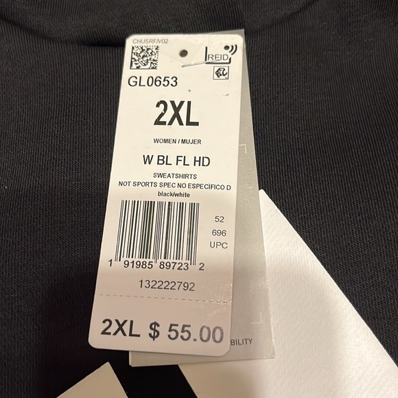 NWT Adidas Women’s Hoodie black 2X - Picture 5 of 5